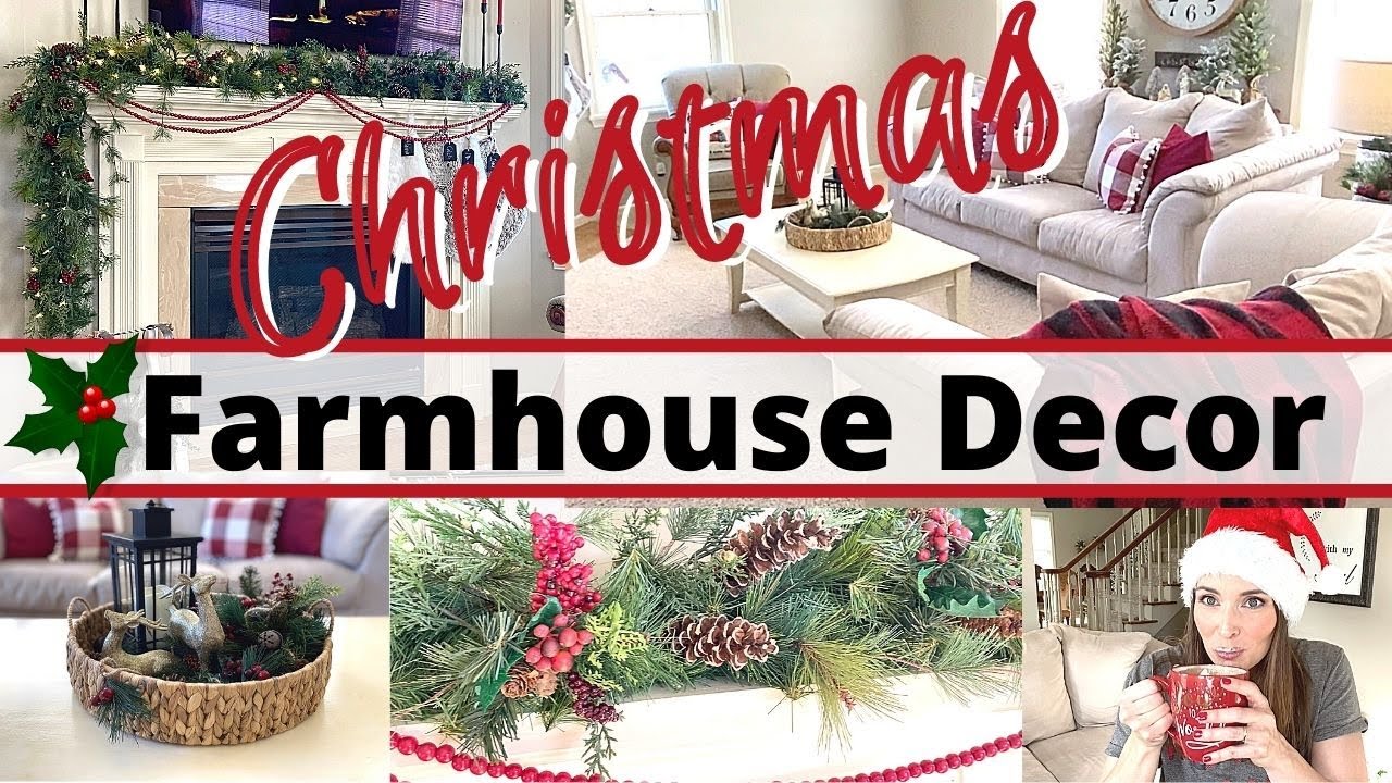 CHRISTMAS 2020 DECORATE WITH ME | CHRISTMAS FARMHOUSE DECOR | FAMILY ROOM DECOR INSPIRATION