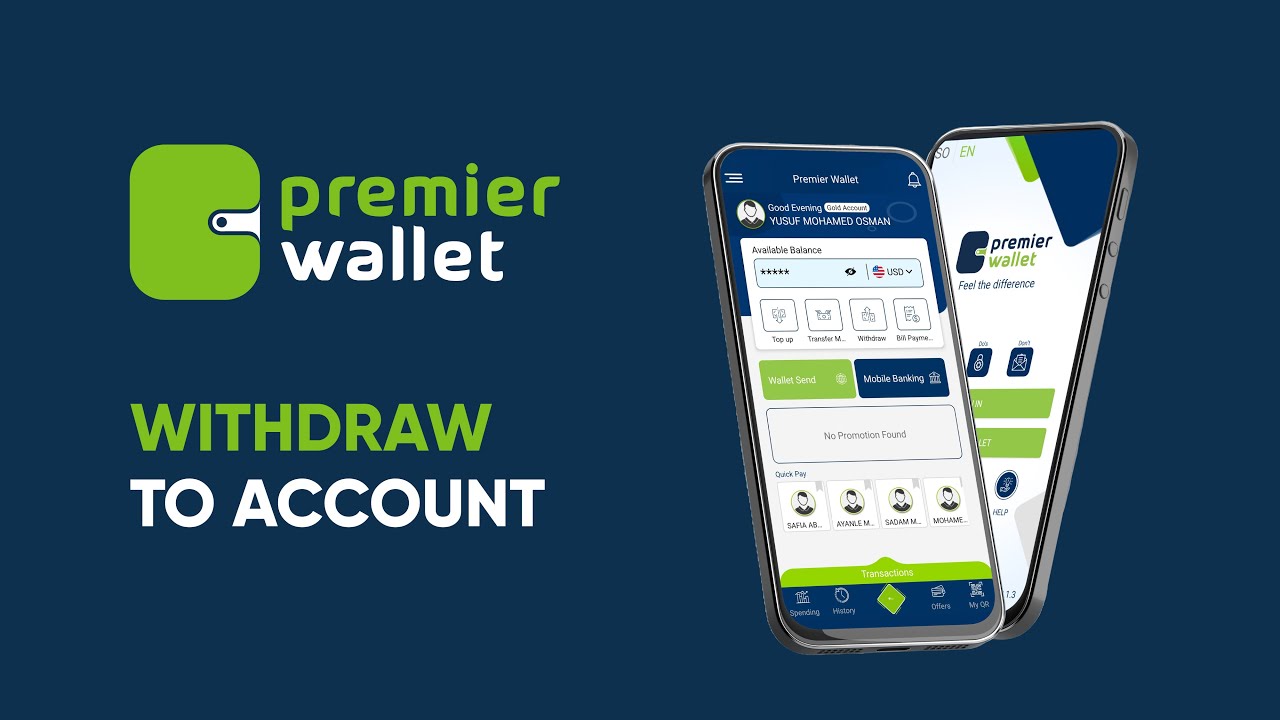 Habka Lacag kala bixidda Premier Wallet - Withdraw to account