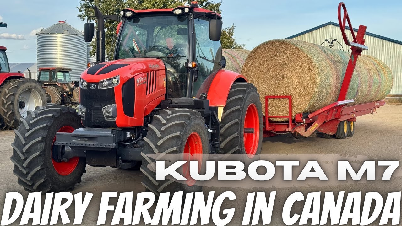 Работаем на новом Kubota M7 на ферме!