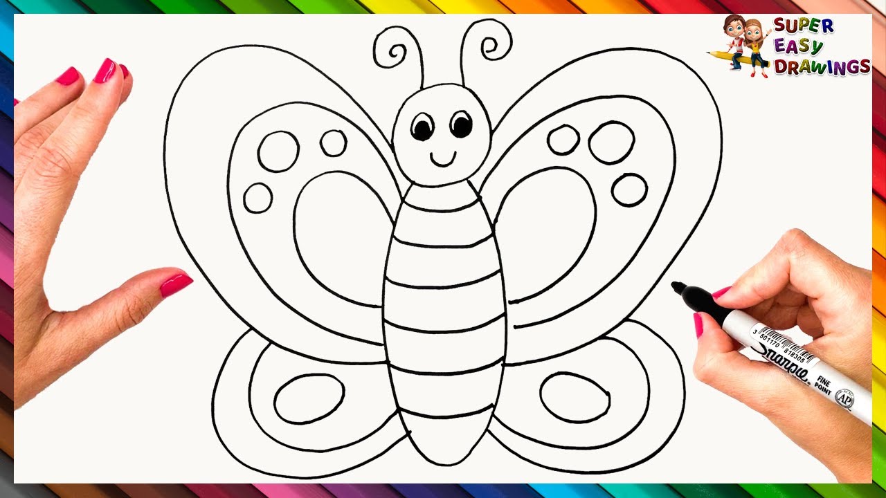 How To Draw A Butterfly Step By Step 🦋 Butterfly Drawing Easy