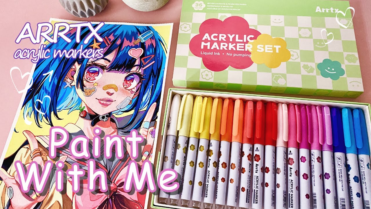 ✨trying out arrtx 36 acrylic markers/painting+review💫✍️