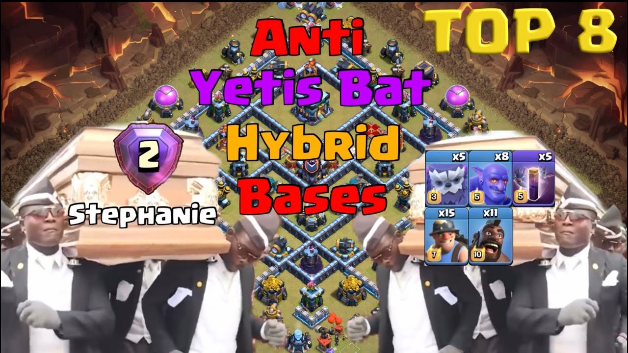 TOP 8 TH13 Legend League Bases (Anti Yebobat, Hybrid)