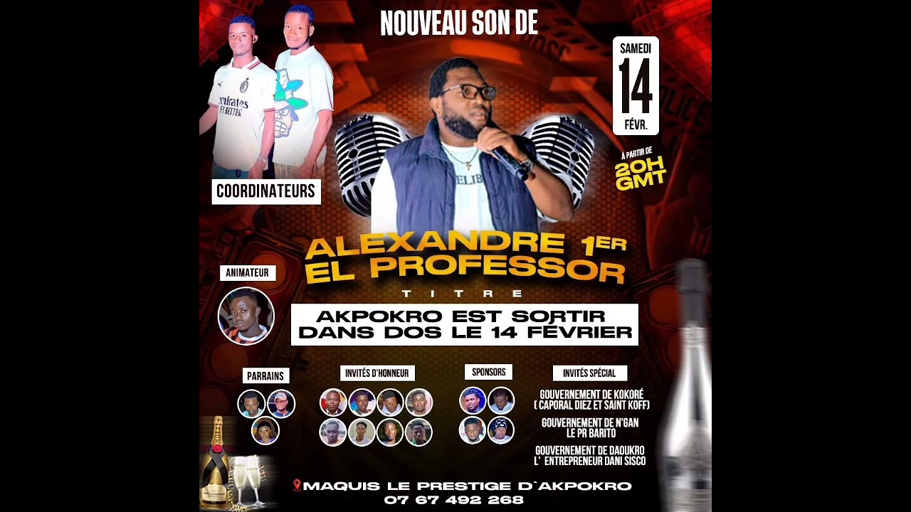 Alexandre Premier El Professor Akpokro est Sortir dans Dos
