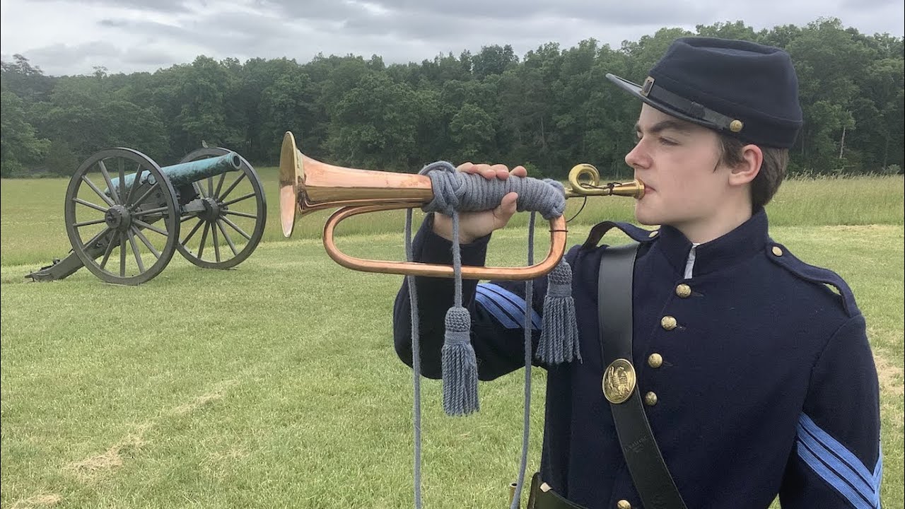 Bugling on Memorial Day Weekend 2023 at the Manassas Battlefield (with Roy Wulf)