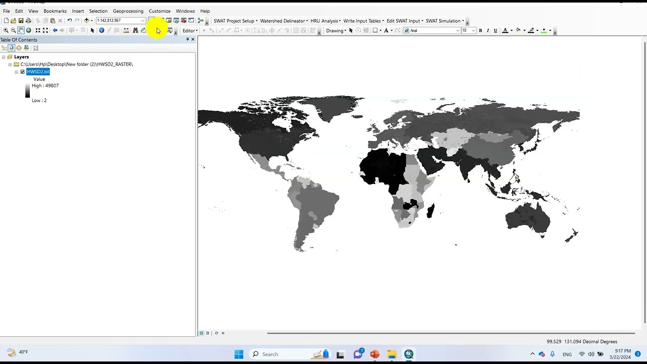 How to add Harmonized World Soil Data (HWSD) in arc Map.