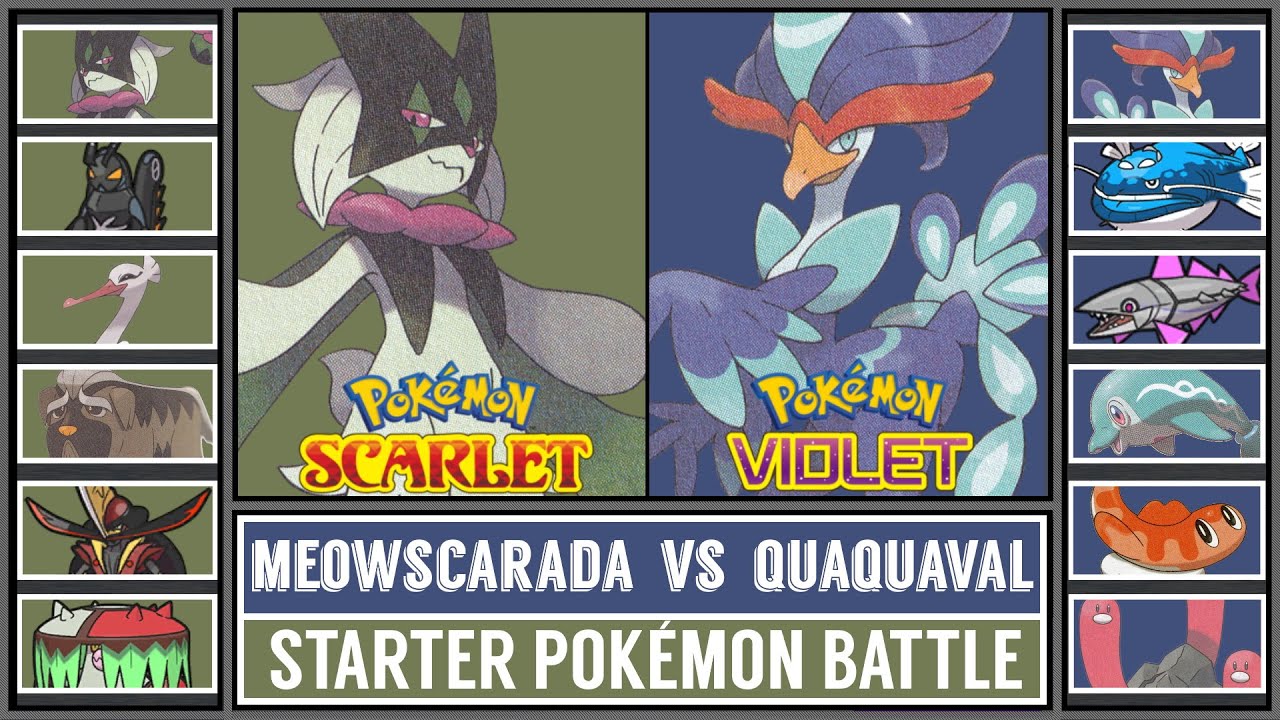 MEOWSCARADA vs QUAQUAVAL | Paldea Starter Pokémon Battle [Pokémon Scarlet/Violet]