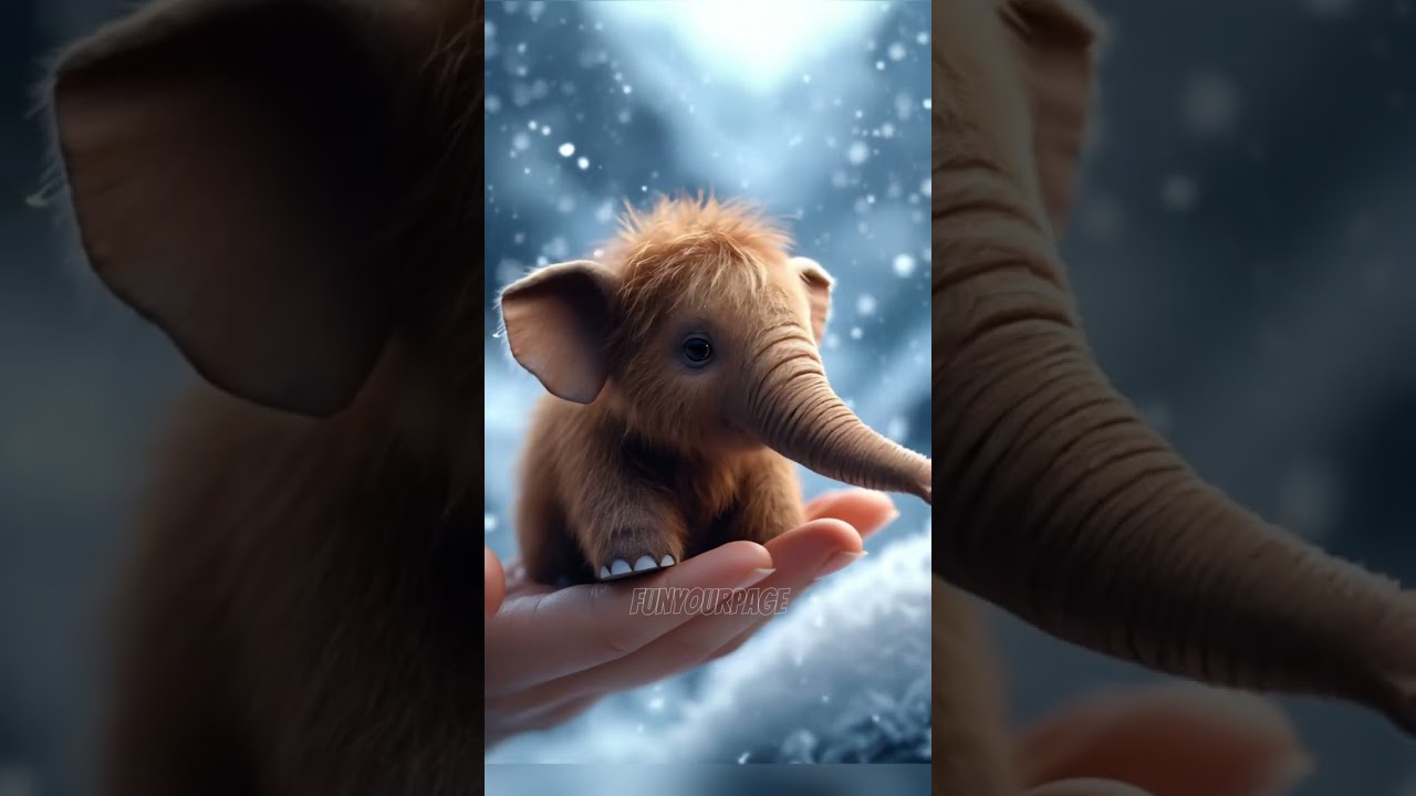 Cutest Palm-Sized Baby Mammoth You&rsquo;ve Ever Seen! 😍 #TinyAnimals #mammoth #baby