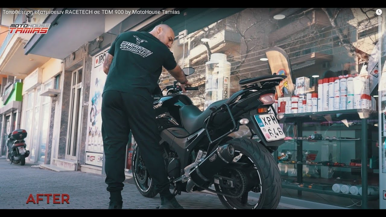 Τοποθέτηση εξατμίσεων RACETECH σε TDM 900  by MotoHouse Tamias