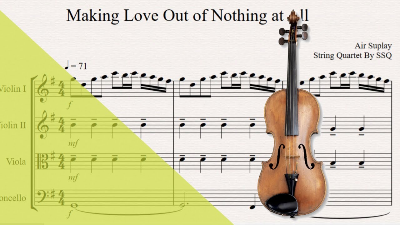 Making Love Out Of Nothing At all String Quartet Score (Air Supply)