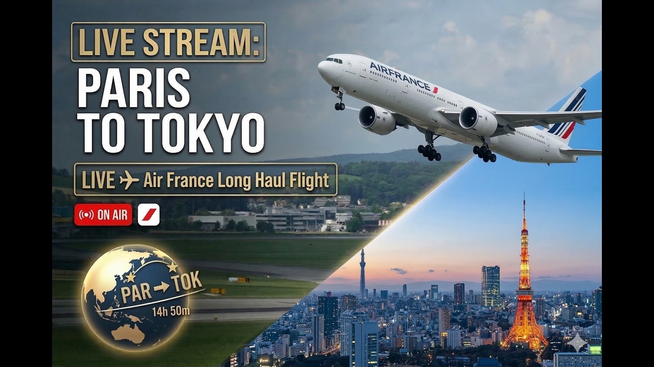 LIVE ✈️ Air France Long Haul Flight | Paris to Tokyo | Realistic Flight Simulator
