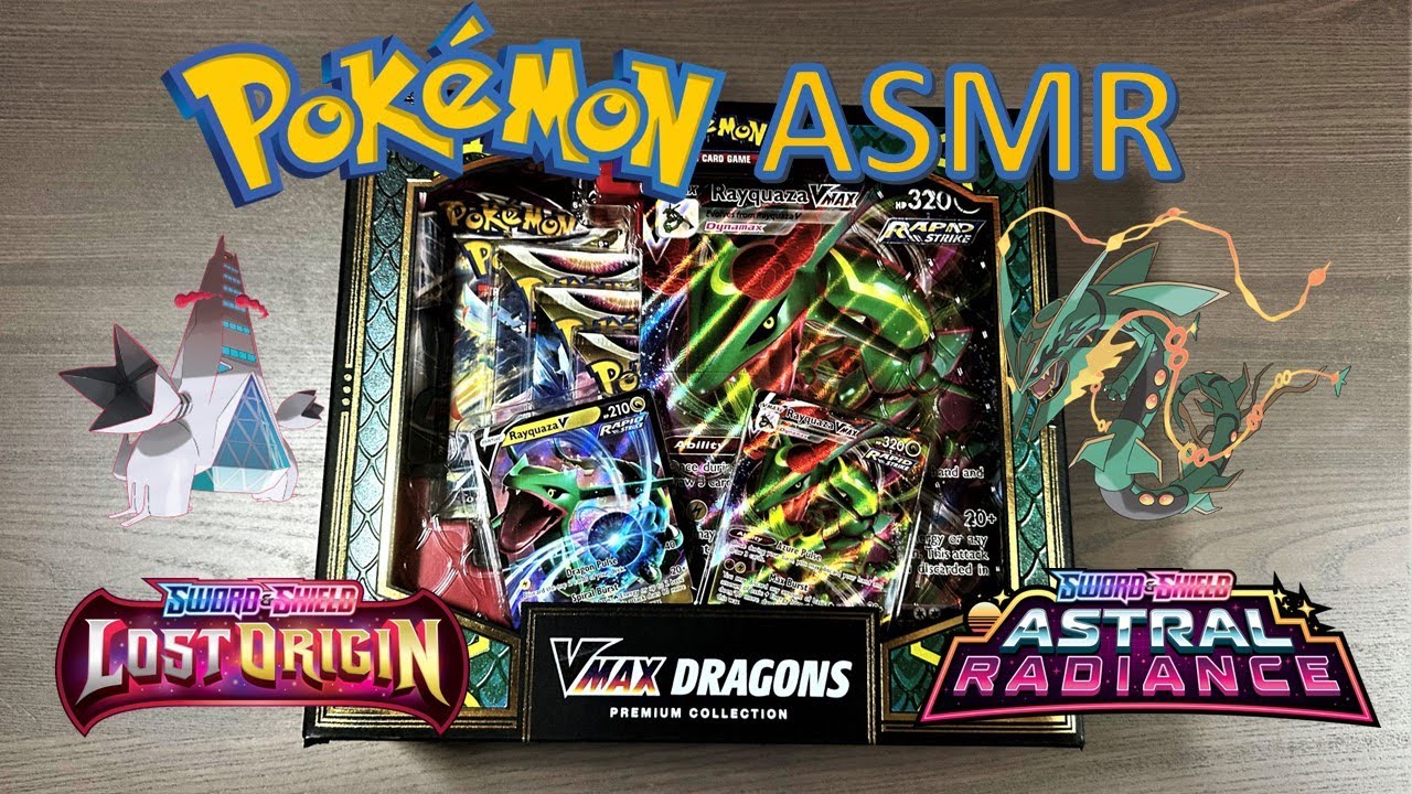 ASMR Opening Pokémon Card Packs | VMAX DRAGONS PREMIUM COLLECTION! (No Talking)