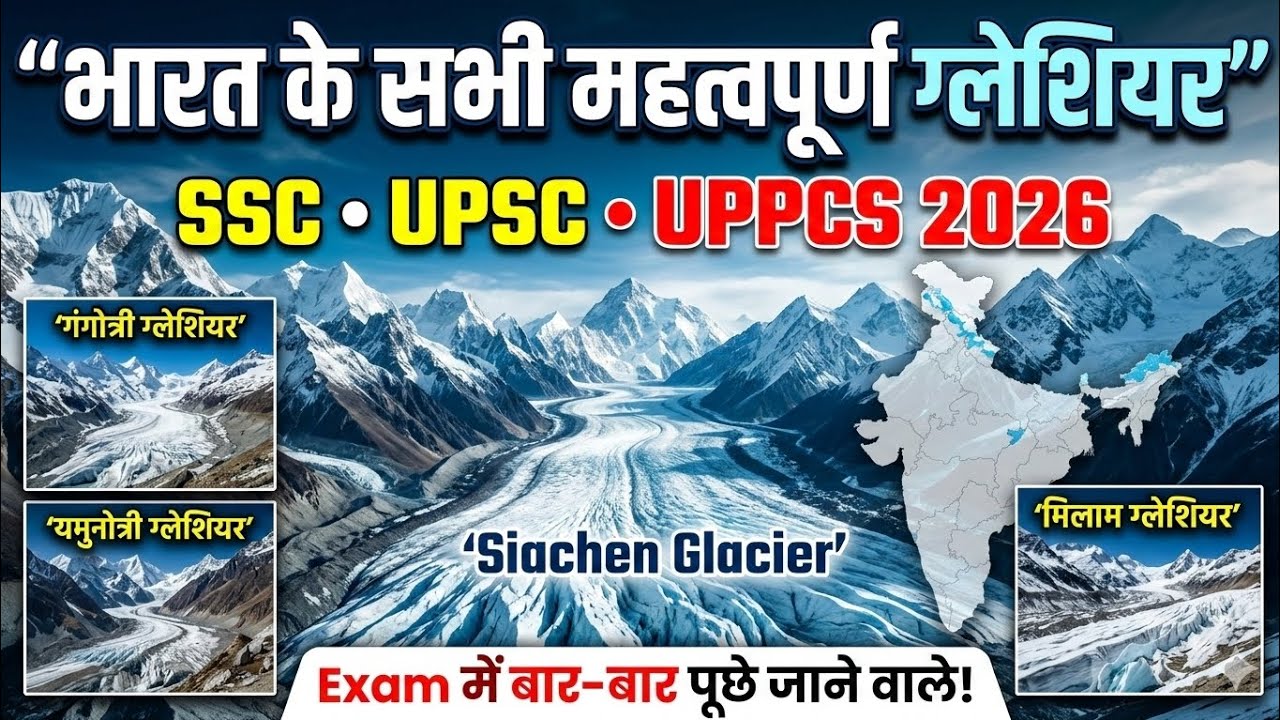 हिमालय के ग्लेशियर: तथ्य, रैंकिंग और भौगोलिक विश्लेषण, Largest Glacier of Himalaya 2026, SSC, UPSC