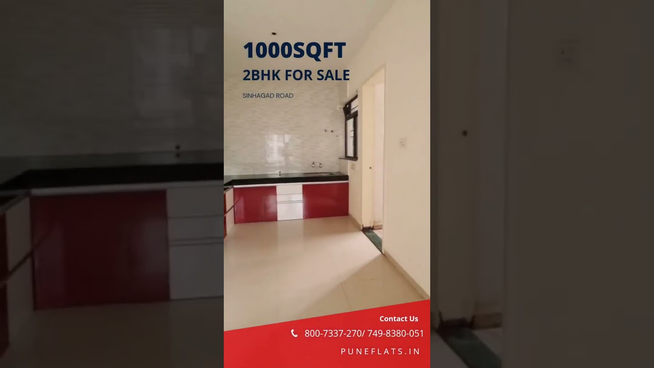 1000SqFt 2BHK for Sale Sinhgad Rd, Pune Contact:8007-337-270 /7498-380-051