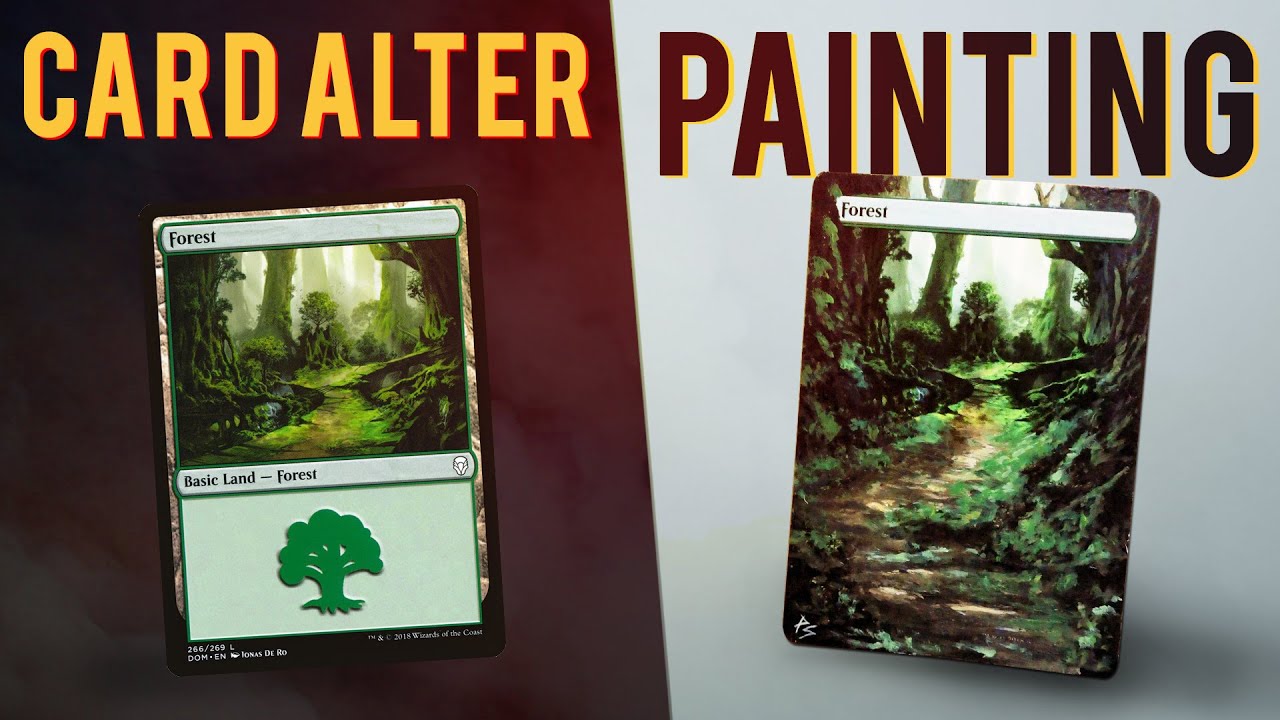 Dominaria Forest, Magic the Gathering alter painting tutorial