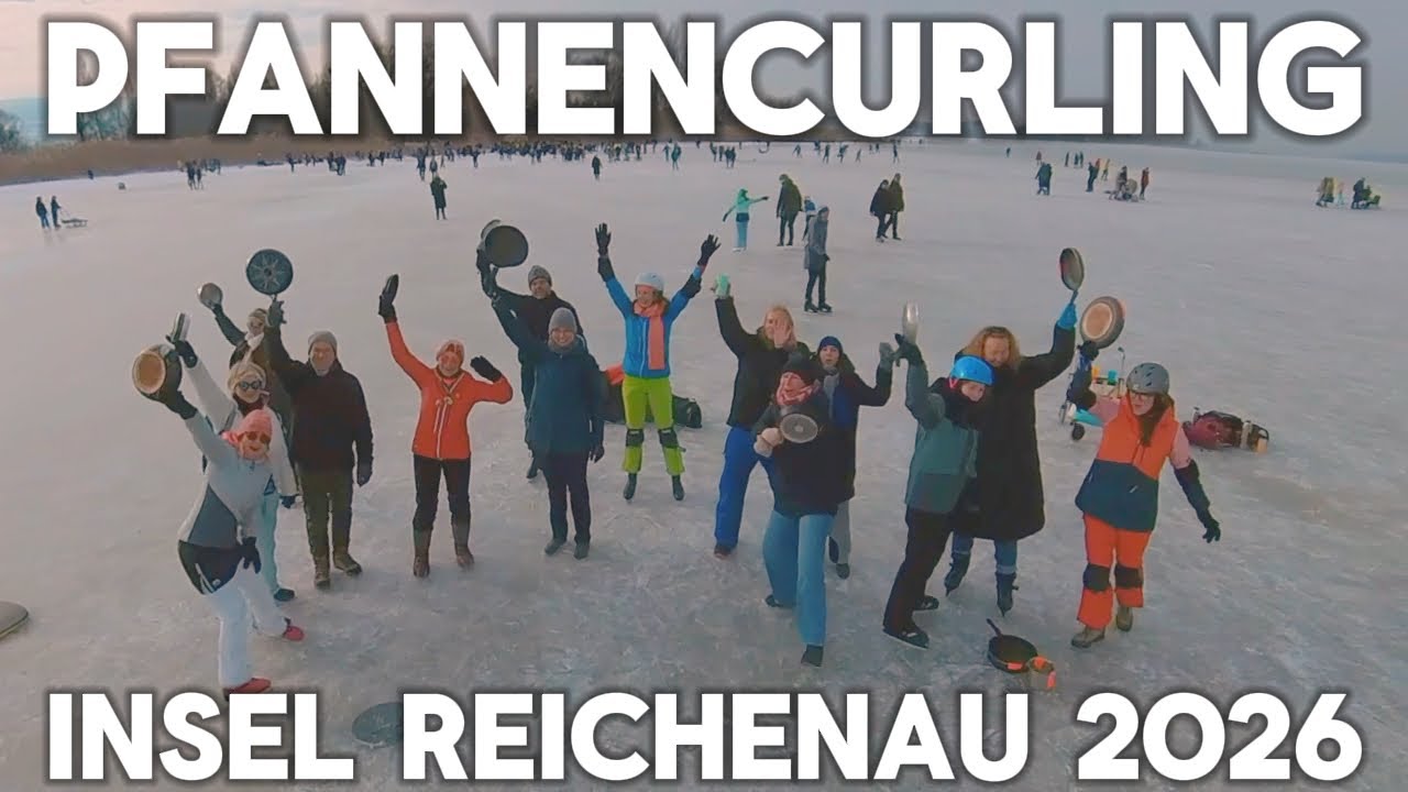 Pfannen Curling auf der Insel Reichenau am Bodensee 2026 Schlittschuhlaufen