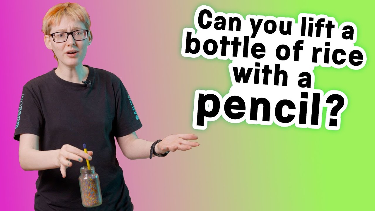 Can you lift a bottle of rice with a PENCIL? 🍚✏️ | Friction experiment | Wonderlab+