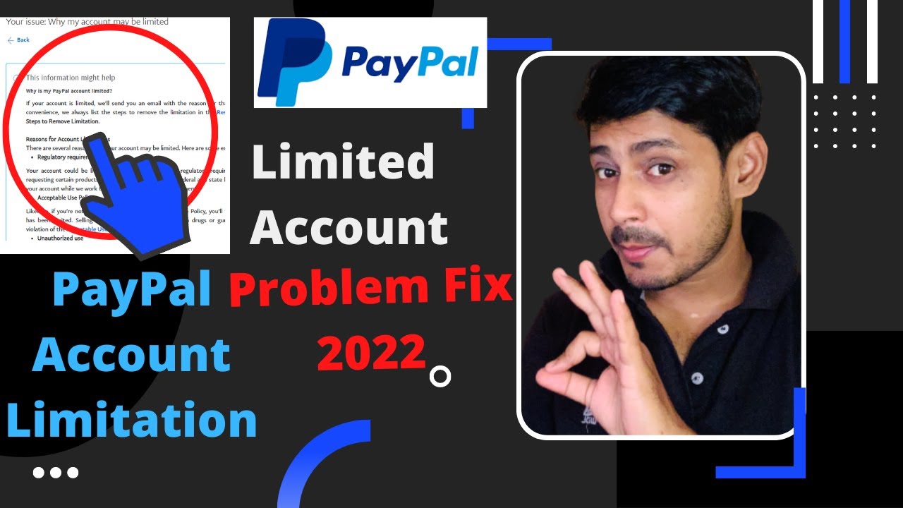 Paypal Account  Limitation Problem Fix 2022 l Paypal Account Limitation Kaise Hataye ? @ManojDey