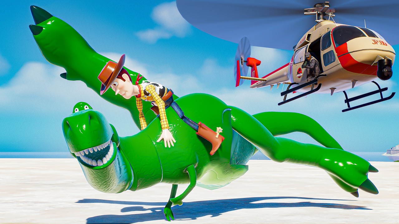 Helicopter Tranquilizer Test on Multiverse Dino Variants | JWE2 Physics Simulation