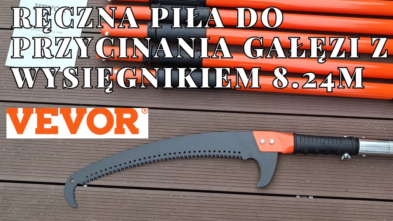 Ręczna piła do przycinania gałęzi marki VEVOR z wysięgnikiem 8.24m i ostrzem ze stali węglowej