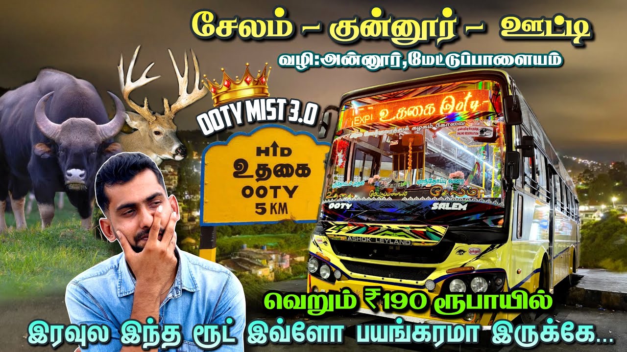 🚌😍TNSTC - OOTY MIST 3.0 BUS VLOG💥!! மாந்தோப்பு முதல் பூந்தோட்டம் வரை | Salem - Ooty | Dhamo Travlogs
