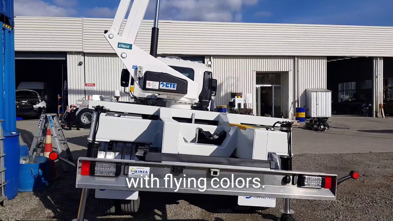 CTE ZED26J bucket truck stability testing - built by Waimea Truck and Crane