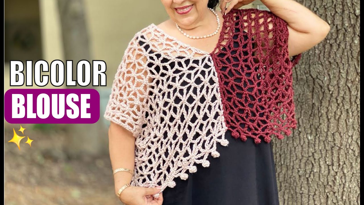 HOW TO Crochet a Bicolor Blouse - EASY AND FAST - BY LAURA CEPEDA