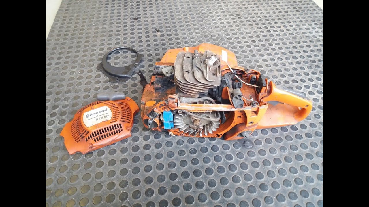 Disassembly of Husqvarna 575 XP chainsaw for spare parts Бензопила Хускварна 575 на запчасти