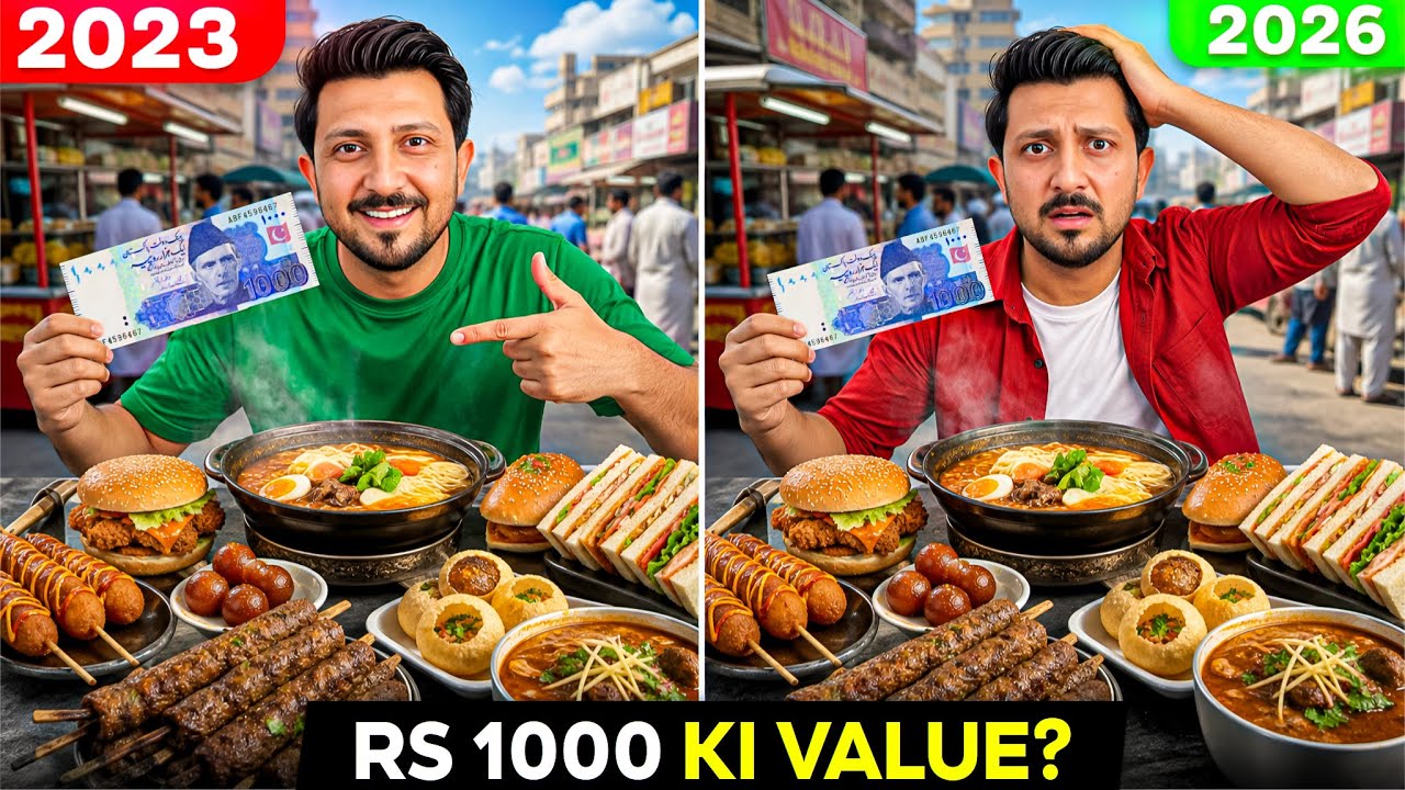 1000 Rupees Food Challenge 2023 VS 2026 at Burns Road Foodstreet 