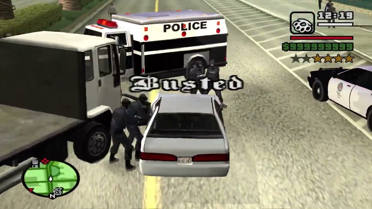 GTA San Andreas - Busted by SWAT  Officers (But the SWAT Officers have Police Biker voice)