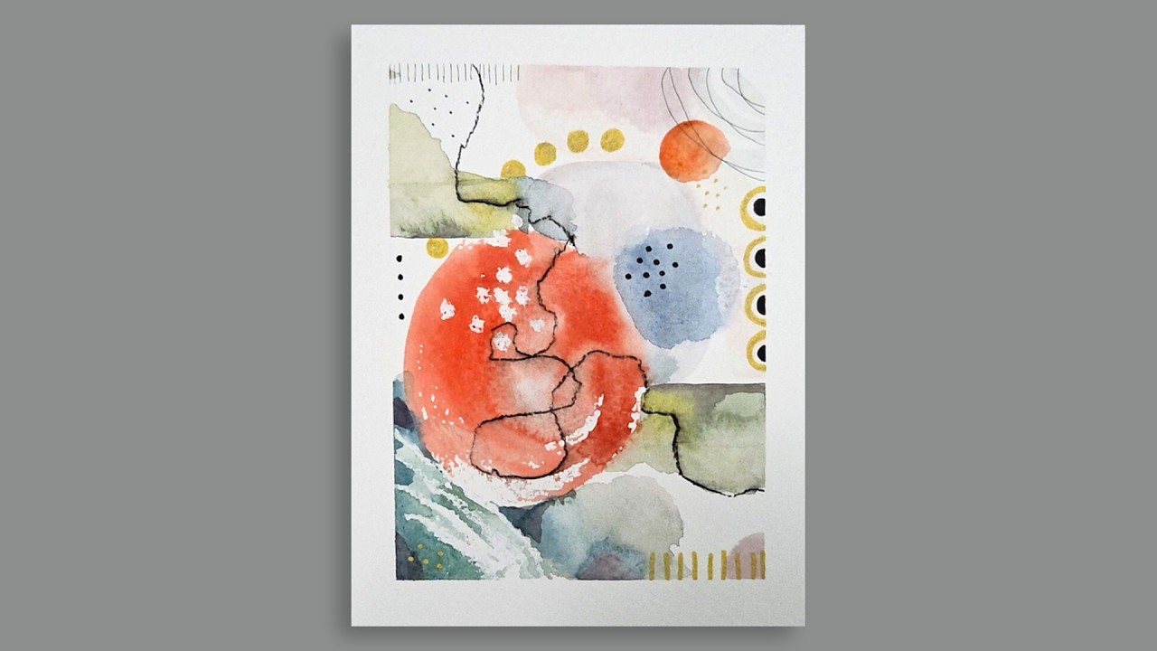 Warm Color Balance | Calm Abstract Watercolor Painting Process | Quiet Color Study