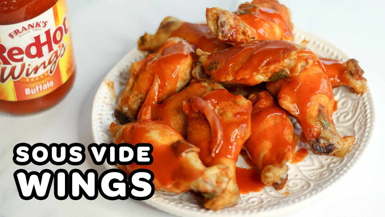 Sous Vide Chicken Wings with Franks hot buffalo sauce