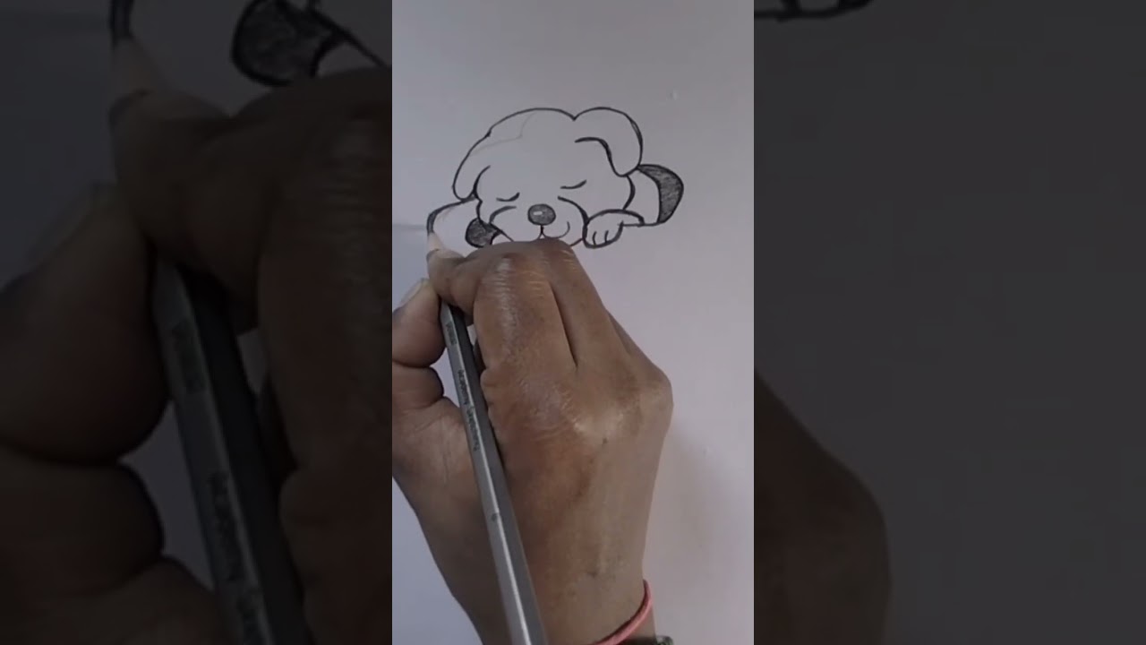 EASY WAY TO DRAW A PUPPY | PENCIL DRAWING | 