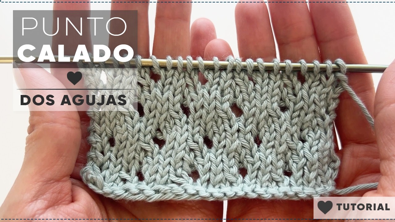 CÓMO TEJER PUNTO CALADO dos agujas PRINCIPIANTES | FÁCIL | HERMOSO | TUTORIAL PASO A PASO