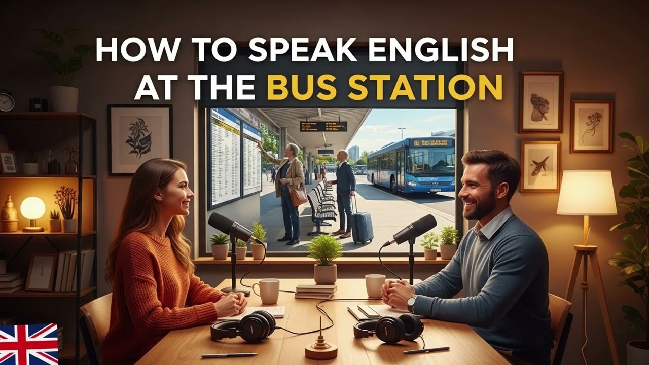 How to Speak English at the Bus Station -  English Conversations to Practice Fluency!