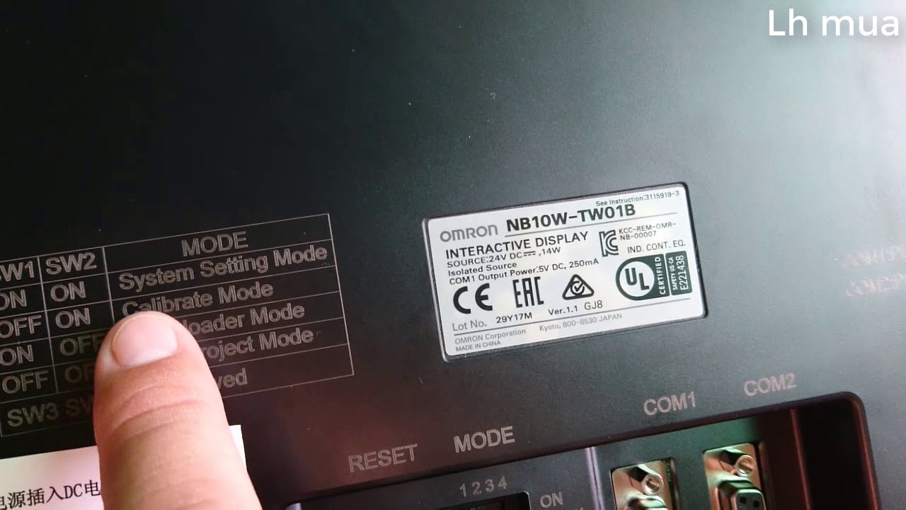 Hướng dẫn chỉnh độ sáng màn hình NB10W-TW01B OMRON