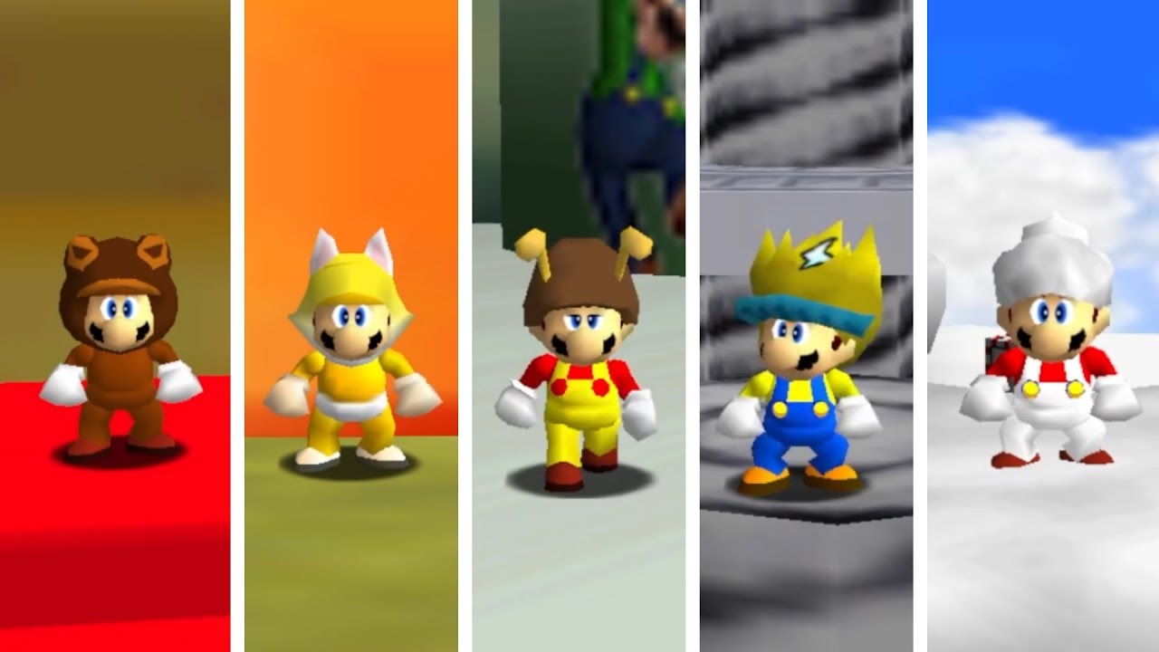 Super Mario 64 Land - All Power-Ups
