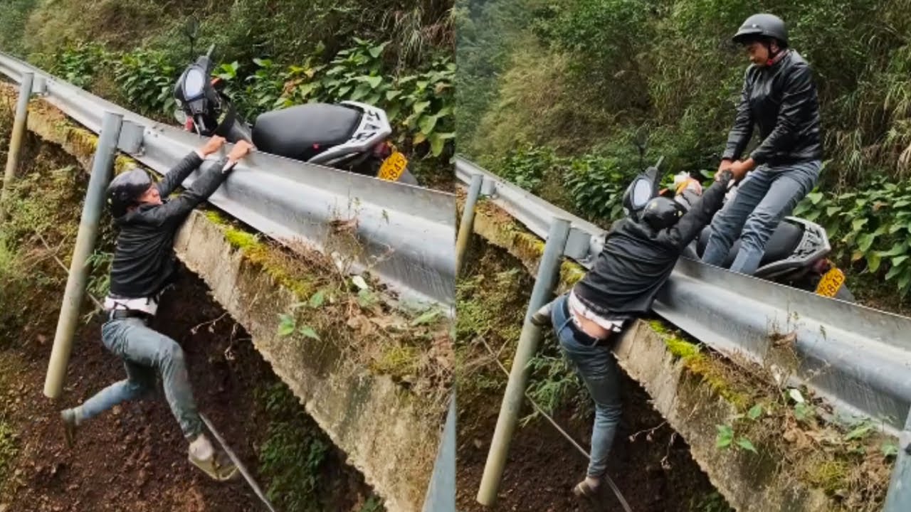 A Man's Life Hung By A Thread! A Kind Passerby Pulled Him Up From Mid-Air#kindness #love