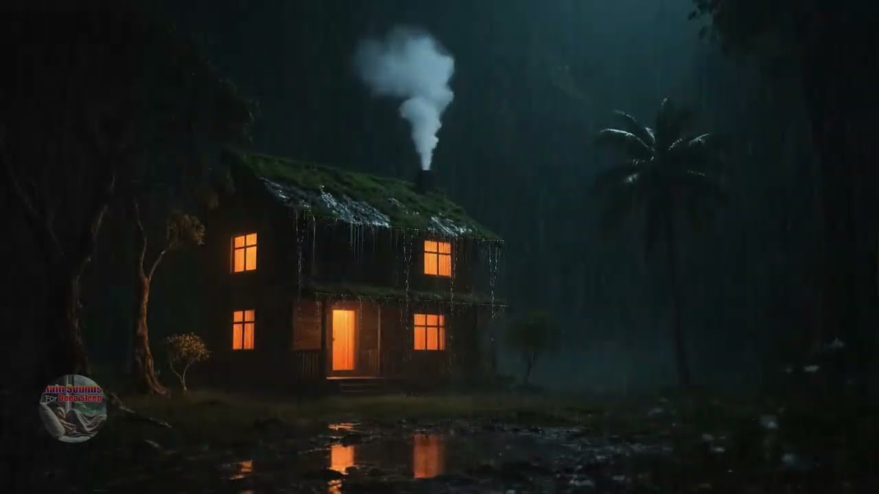 Sleep Better Tonight  Heavy Rain Sounds in the Forest for Anxiety Relief 💤🌲