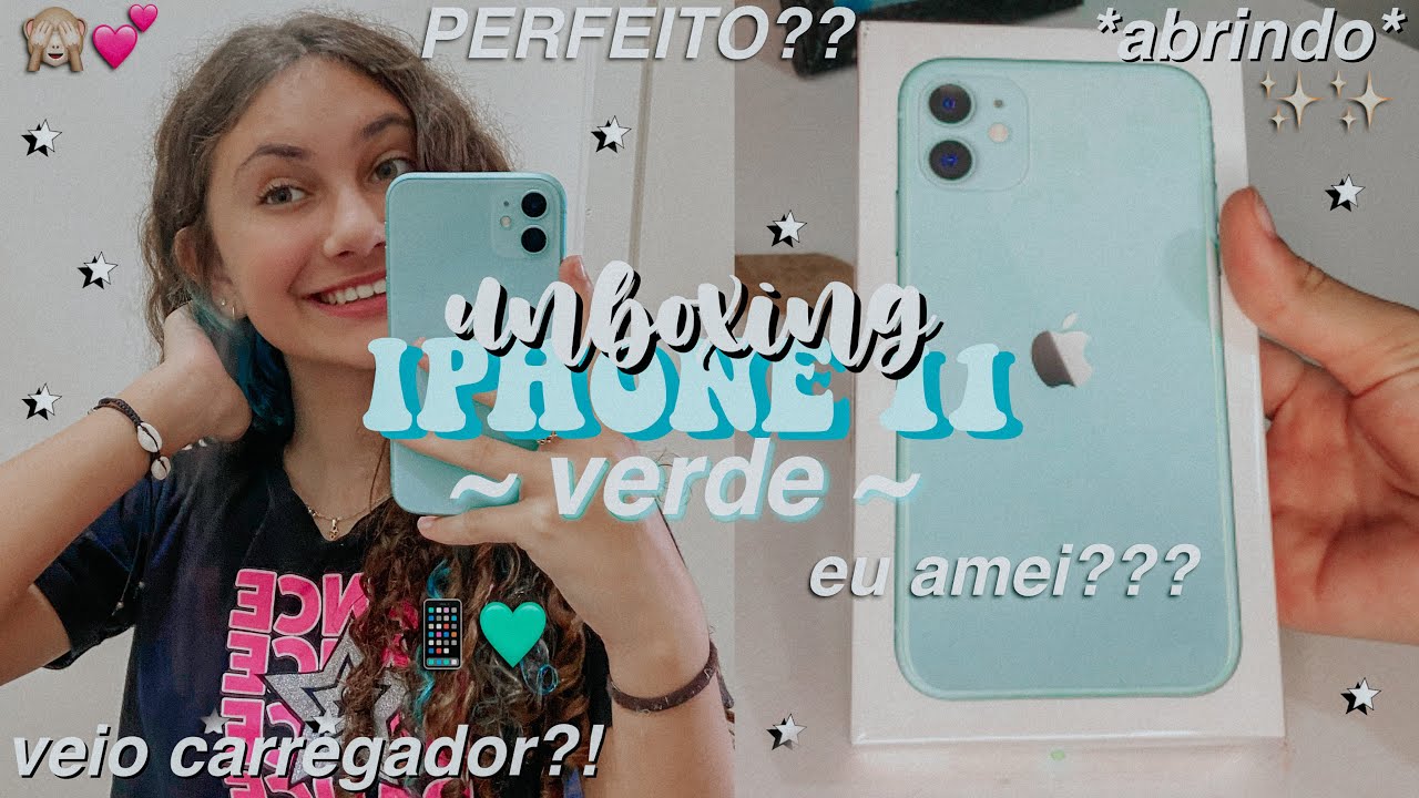 meu novo celular✨ ~iphone 11~ verde - unboxing, abrindo, green, review...