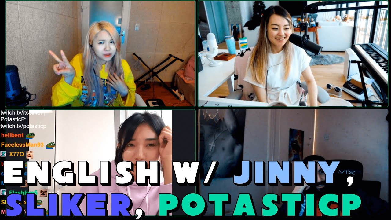 [Jun 3rd, '21] English Academy & Talk w/ Jinnytty, Sliker and PotasticP - PC stream
