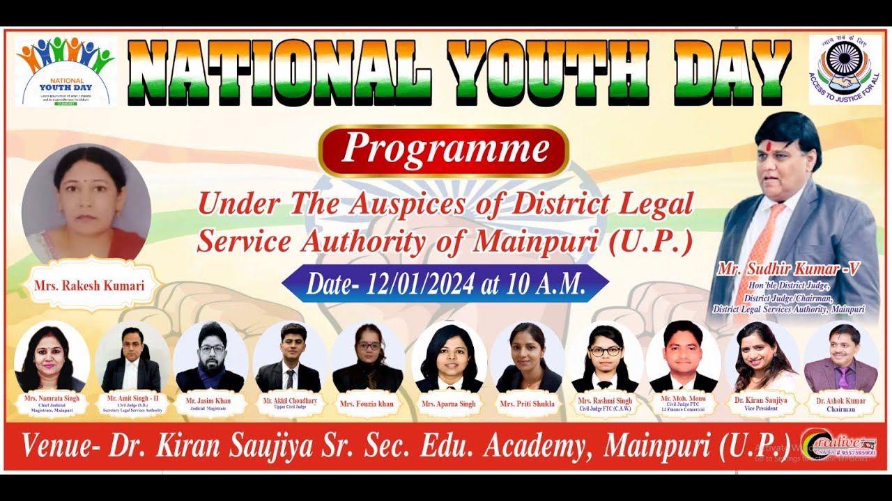 National Youth Day Celebration P-2 in Dr. Kiran Saujiya Sr. Sec. Educational Academy, Mainpuri, U.P.