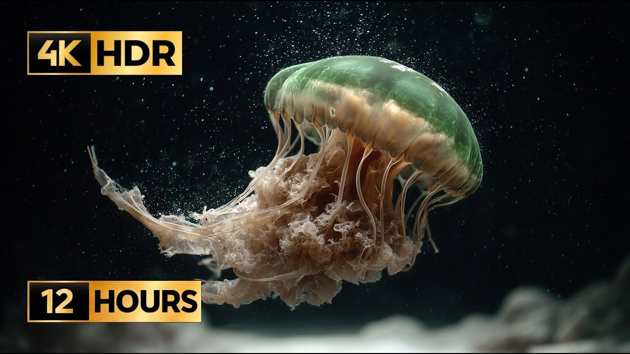 4K Jellyfish Aquarium – 12 Hours Relaxing Music for Sleep, Study & Zen Meditation