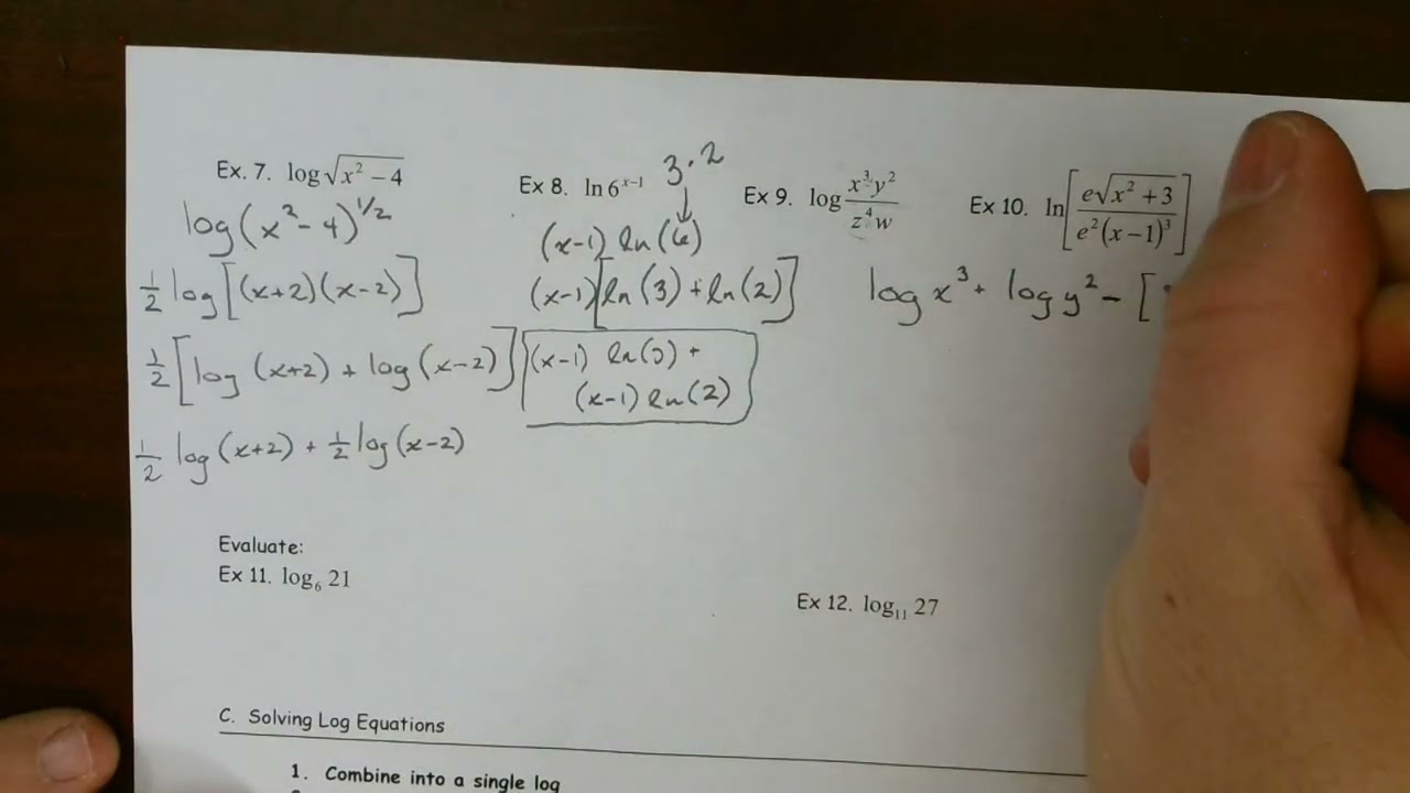 Precalculus 4.4 - Solving Logarithms & Exponentials