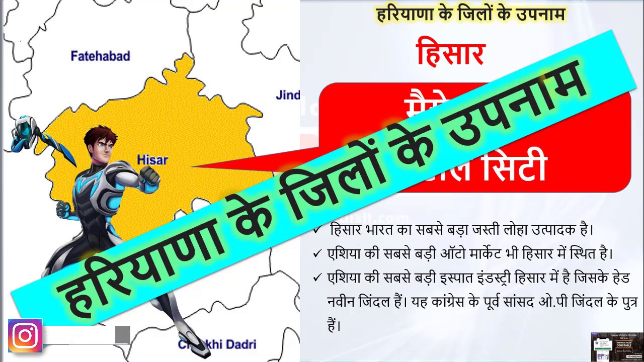Haryana GK | हरियाणा के जिलों के उपनाम