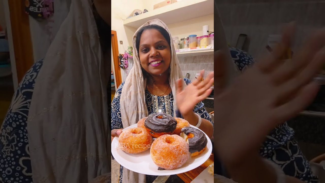Soft fluffy eggless donuts Sach me yakin nahi hoga pahli baar me hi itna perfect banega 😋