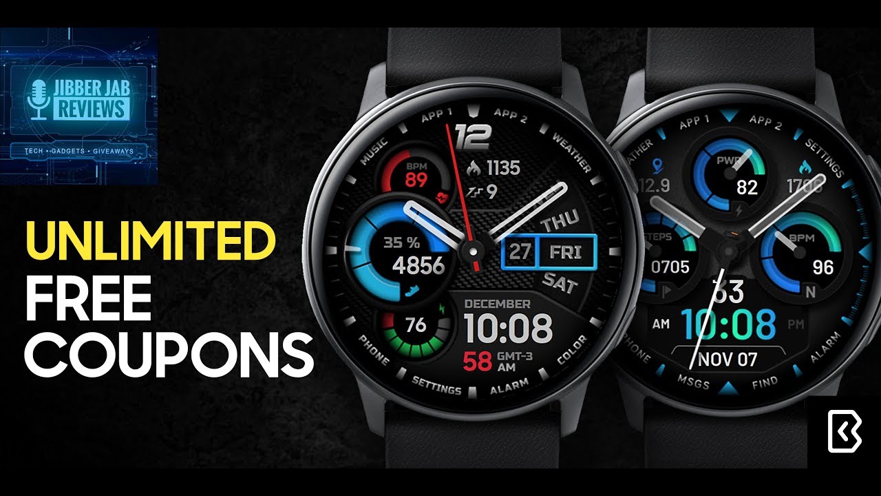 FREE FOR ALL! Samsung Galaxy Watch Active 2/Galaxy Watch Faces by Bergen - Jibber Jab Reviews!