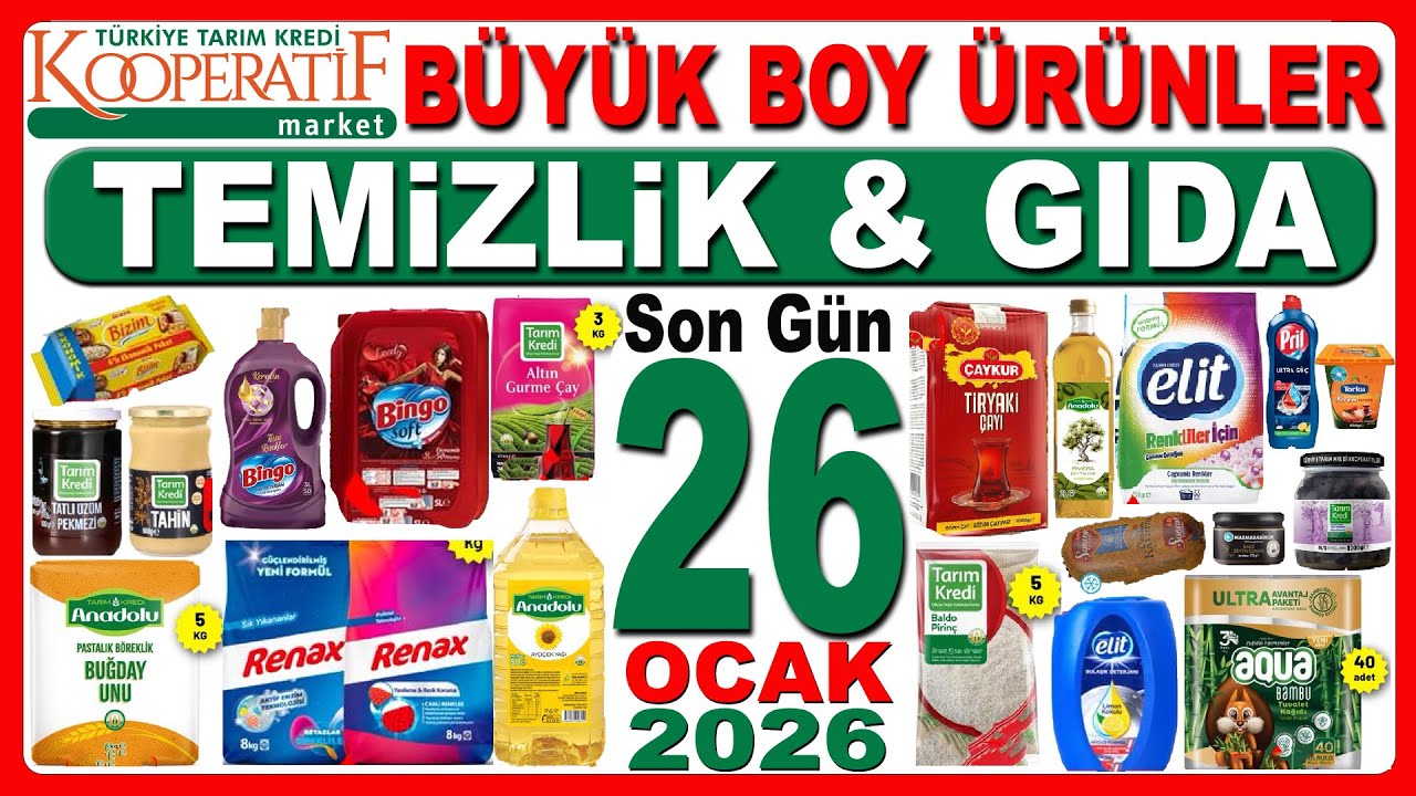 TARIM KREDİ BÜYÜK BOY KİLOLUK GIDA VE TEMİZLİK ÜRÜNLERİ |╬ TARIM KREDİ İNDİRİMLERİ OCAK 2026 KATALOG