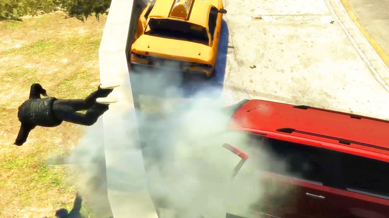 No Seatbelt Car Crashes - GTA 4 (Euphoria physics/Ragdolls)