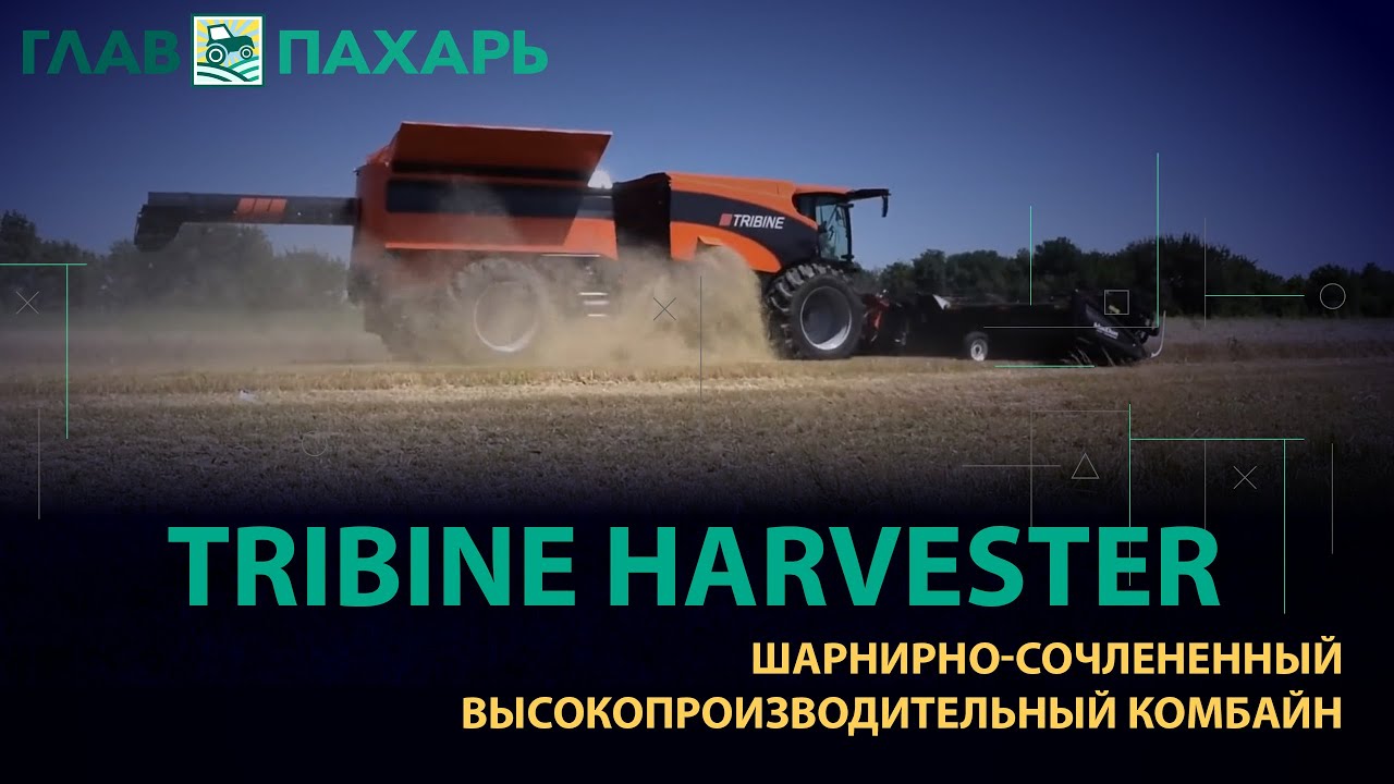 Tribine Harvester. Шарнирно-сочлененный высокопроизводительный комбайн