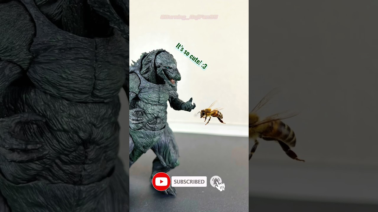 I don&rsquo;t think Shin likes the Bee. #godzillameme #godzilla #funny #meme #shmonsterarts #godzillameme